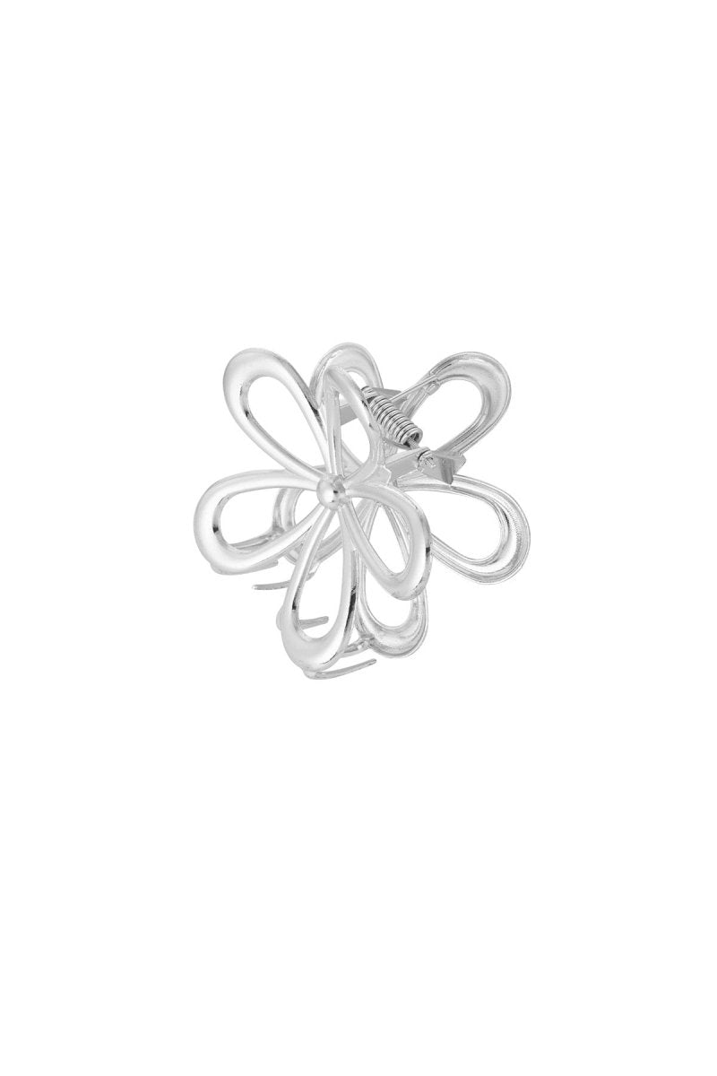 Haarklem Open Flower Zilverkleurig