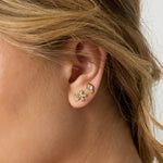Luna Spark Studs Oorbellen Zilverkleurig zijkant - Mae Lilly