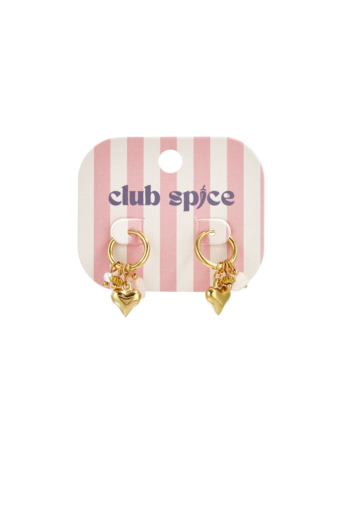 Sol Heart Hoops Oorbellen Goudkleurig detail - Mae Lilly