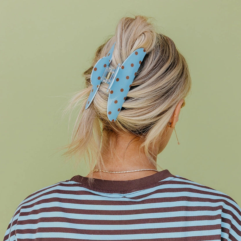 Haarklem XL Polkadots Blue & Brown