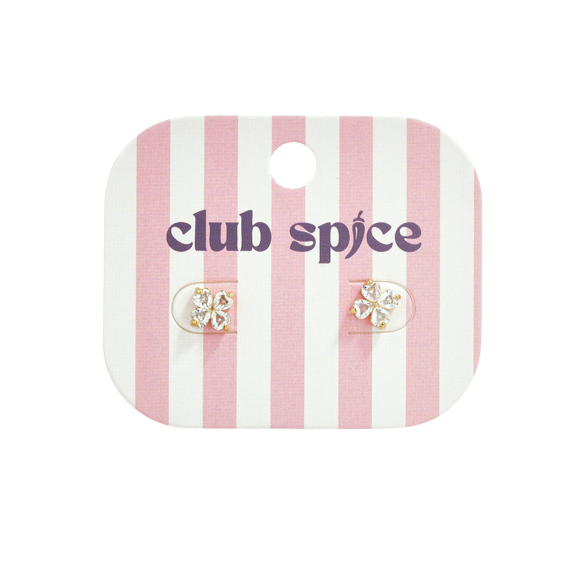 Clover Stud Oorbellen Goudkleurig zijkant - Mae Lilly