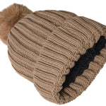 Furry Pompon Muts Brown