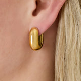 Oro Curve Oorbellen Goudkleurig