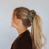 Polkadot Brown Creamy Oversized Scrunchie