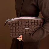 Make-up Tas Expandable Quilted Chocolate