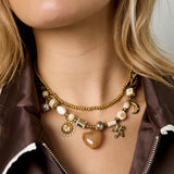 Leopard & Charms Ketting Goudkleurig