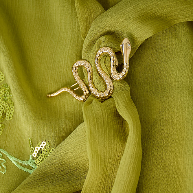 Snake Broche/Haarspeld Goudkleurig