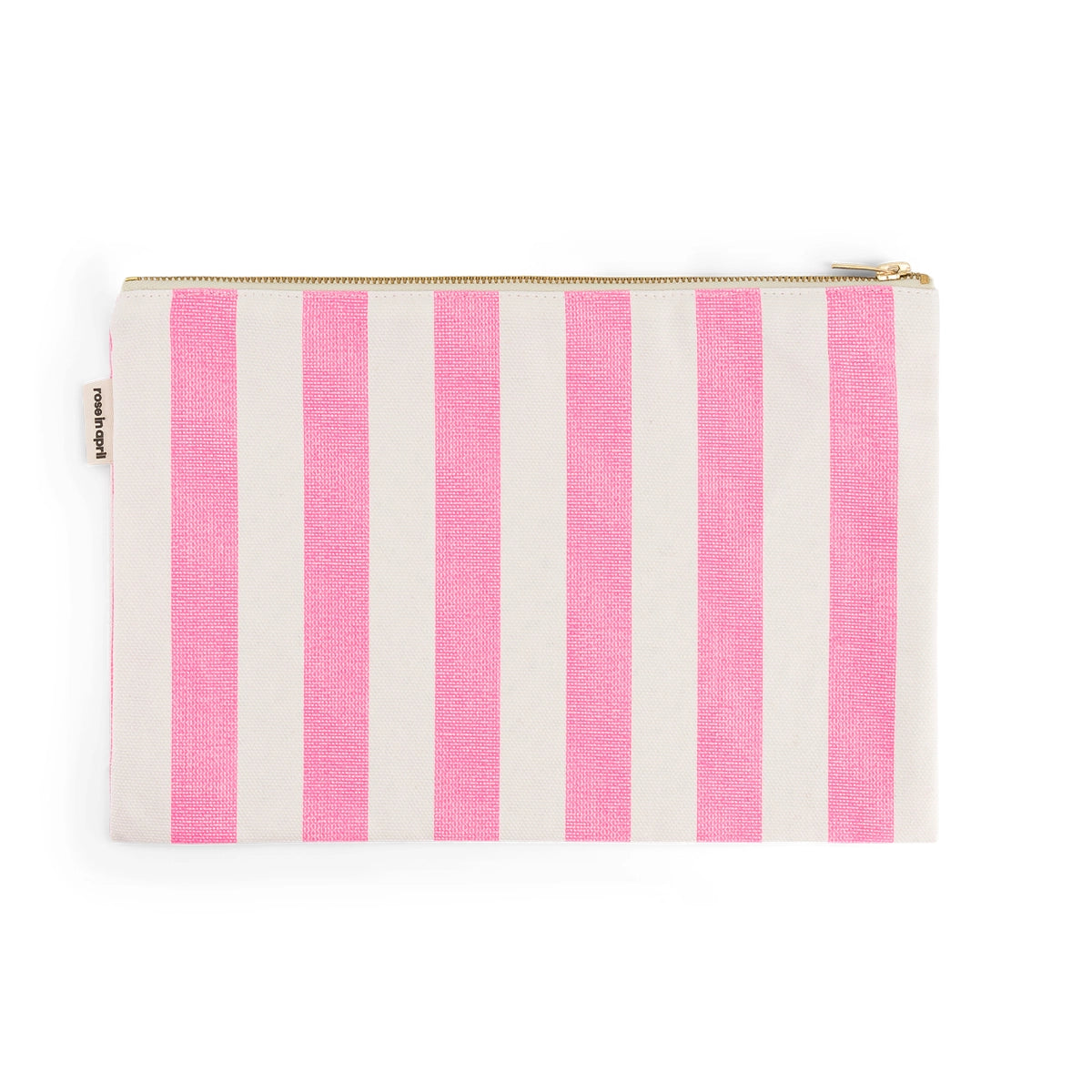 Make-up Tas/Etui Neon Pink Stripes voorkant - Mae Lilly