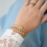 Diamond Look Link Armband Goudkleurig