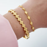 Floral Charm Bangle Armband Goudkleurig