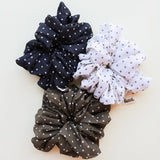Polkadot Brown Creamy Oversized Scrunchie