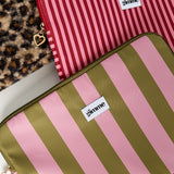 Striped Pink Green Laptophoes 33.5 cm x 23.5 cm