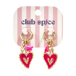 Pink Love Charm Oorbellen Goudkleurig zijkant - Mae Lilly