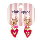 Pink Love Charm Oorbellen Goudkleurig zijkant - Mae Lilly