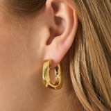 Sculpted Square Oorbellen Zilverkleurig