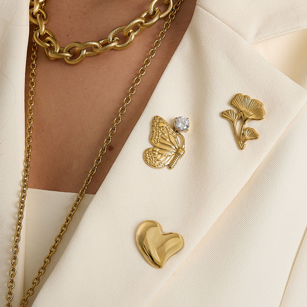 Signature Charm Broche Set Goudkleurig