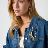 Leopard Spark Broche Goudkleurig