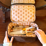 Travel Make-up Tas Teddy Chocolate Brown