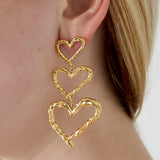 Drop Earrings Heart Oorbellen Zilverkleurig