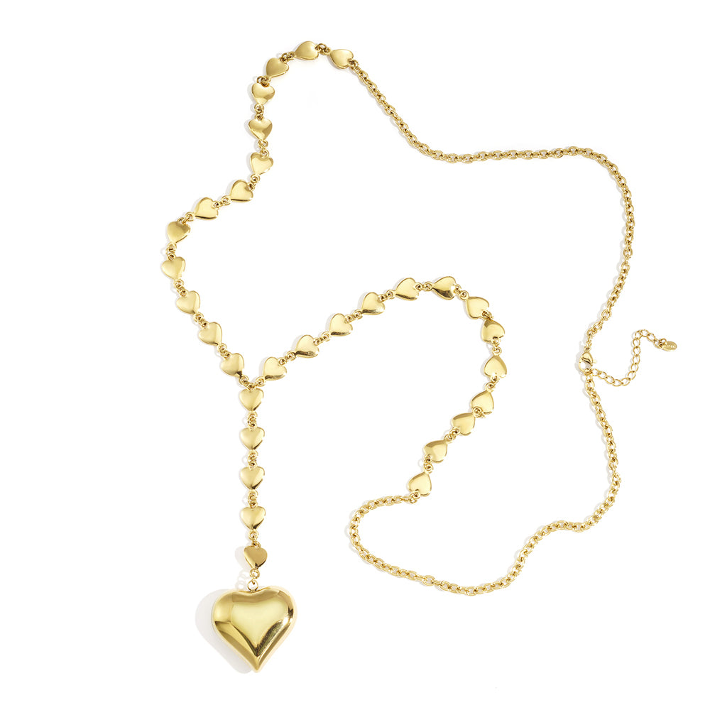 All About Hearts Ketting Goudkleurig voorkant - Mae Lilly