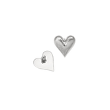 Amour Brushed Heart Oorbellen Zilverkleurig