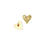Amour Brushed Heart Oorbellen Goudkleurig