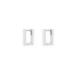 Basic Rectangle Small Oorbellen Zilverkleurig