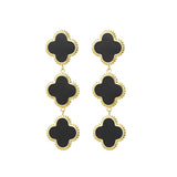 Beautiful Black Clovers Oorbellen Goudkleurig