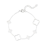 Big Clovers Armband Zilverkleurig