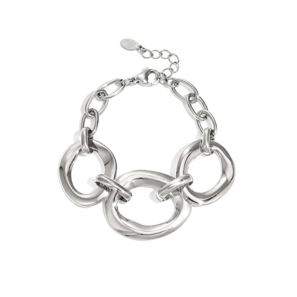 Big Rounds Statement Armband Zilverkleurig - Mae Lilly