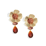 Blooming Oorbellen Brown Goudkleurig