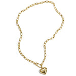 Bold Heart Link Ketting Goudkleurig voorkant - Mae Lilly