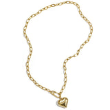 Bold Heart Link Ketting Goudkleurig voorkant - Mae Lilly