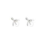 Bow Clip Oorbellen Zilverkleurig
