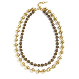 Brown Pearl Luxe Ketting Goudkleurig