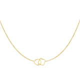 Chain Connected Square & Round Ketting Goudkleurig
