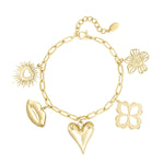 Charm Floral Lovers Armband Goudkleurig