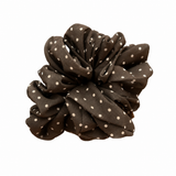 Polkadot Brown Creamy Oversized Scrunchie