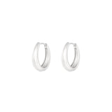 Classy Oval Hoops Earrings Silver
