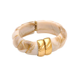 Cloud Round Chunky Bangle Armband Beige Goudkleurig