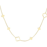 Clovers All Over Necklace Gold