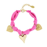 Color Bliss Heart Fuchsia Armband Goudkleurig