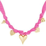Color Bliss Heart Fuchsia Ketting Goudkleurig