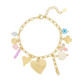 Colored Charms Summer Armband Goudkleurig