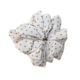 Creamy with Brown Polkadots Oversized Scrunchie