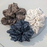 Brown with Creamy Polkadots Oversized Scrunchie