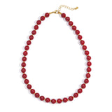 Crimson Red Acryl Ketting Goudkleurig
