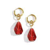 Crimson Resin Drops Oorbellen Goudkleurig