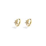 Crystal Flower Hoop Oorbellen Goudkleurig