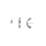 Curve & Shine Oorbellen Set Zilverkleurig